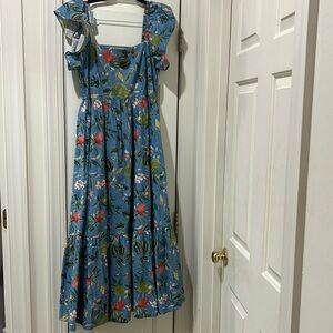 NWOT Olivia James Brooke Dress, Tropicalia Sea Mist Sz Med